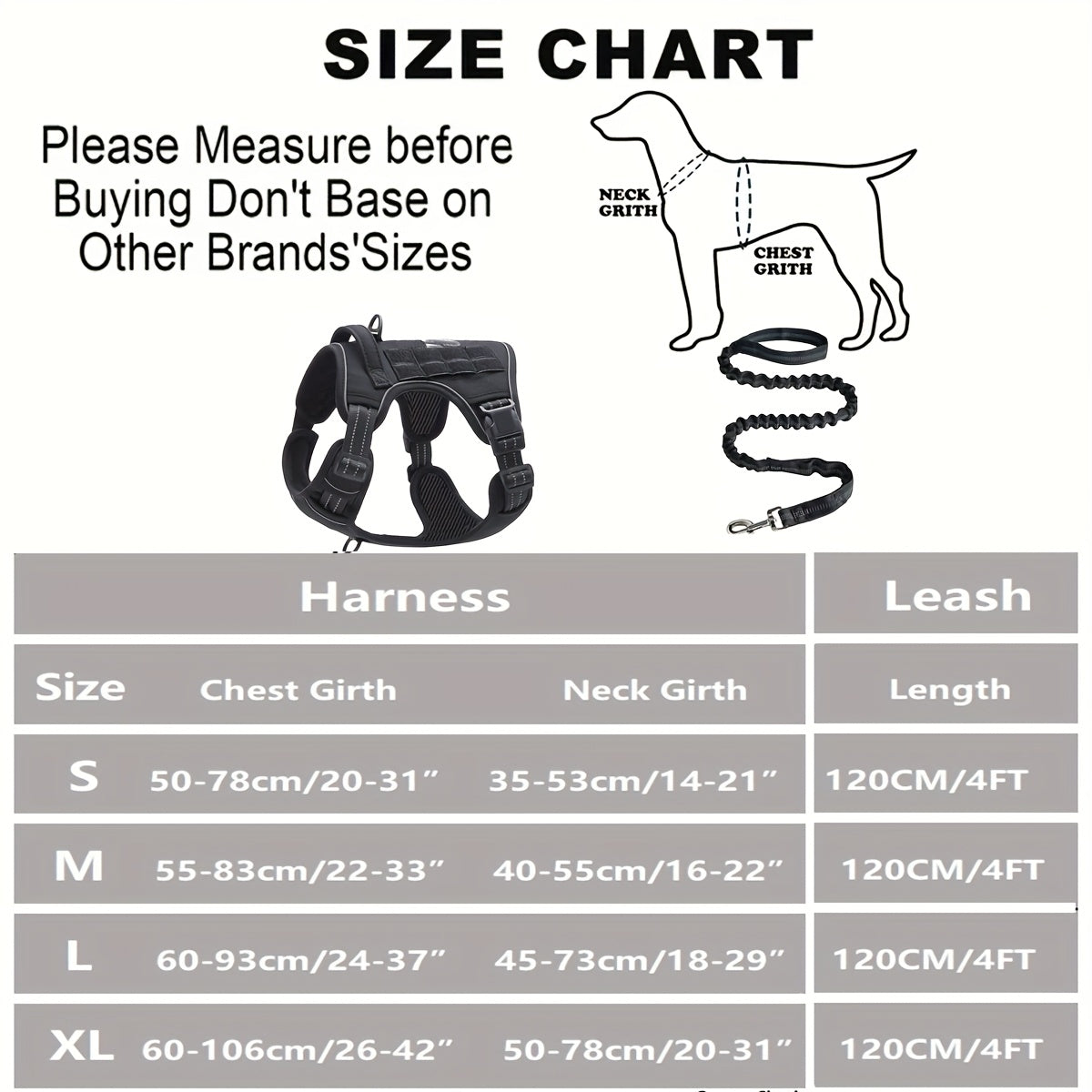 Premium No-Pull Dog Harness & Bungee Leash Set – Adjustable Comfort Control for Walking, Training & Hiking (Medium & Large Dogs)