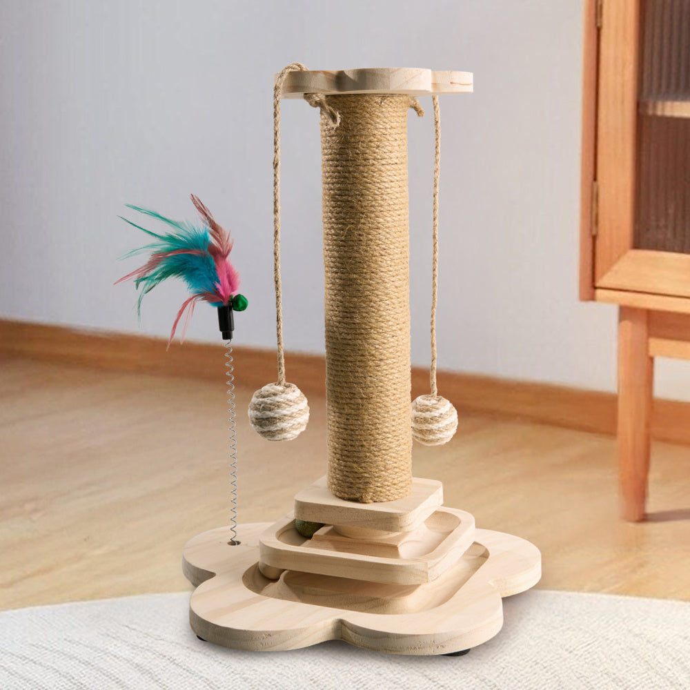 Space-Saving Sisal Rope Cat Toy – Natural Scratching & Play Enrichment