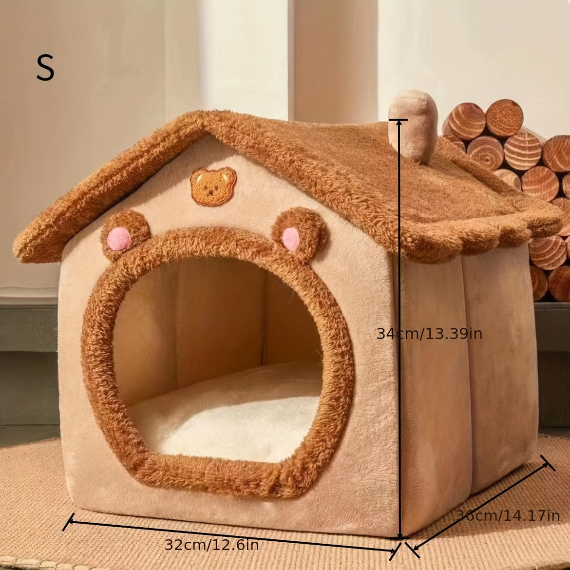 Removable Cat Cave House – Warm, Soft & Washable Pet Bed