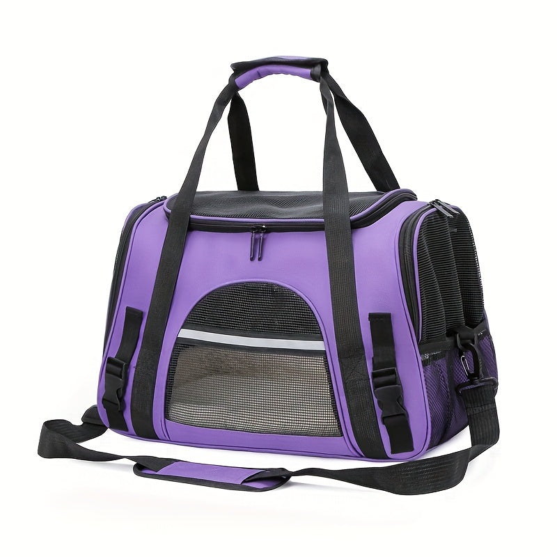 Portable Pet Bag, Four-sided Breathable Cat Bag With A Fur Mat, Can Be Used On The Suitcase, Single Shoulder Pet Bag, Collapsible Breathable Transparent Cat And Dog Bag
