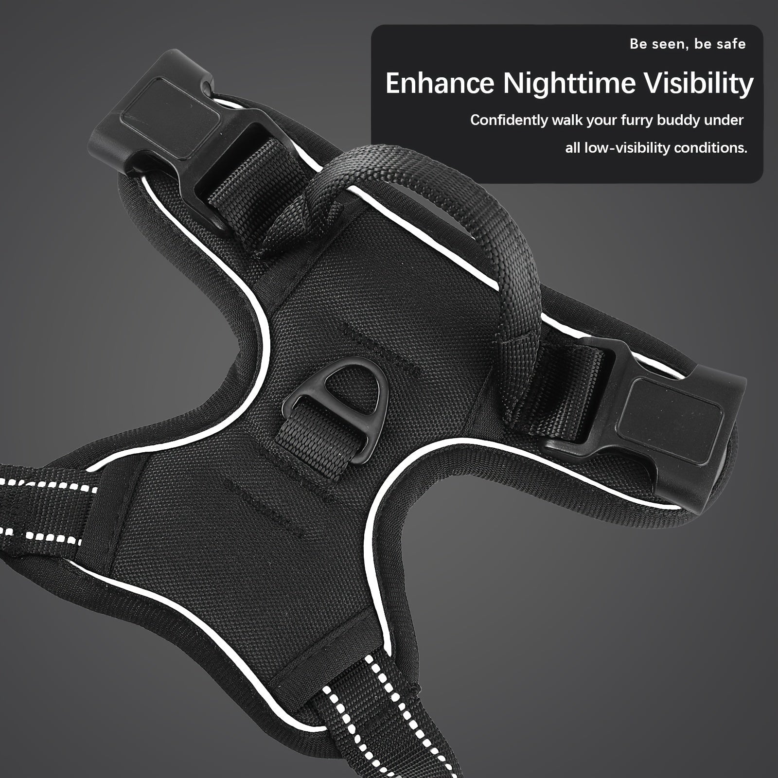 Escape-Proof Reflective Dog Harness Set with Leash & Poop Bag Dispenser – Adjustable, Breathable Vest for Medium & Large Dogs