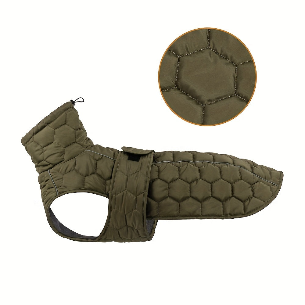 Premium Quilted Dog Coat – Warm, Lightweight & Adjustable Winter Jacket for Medium & Large Dogs