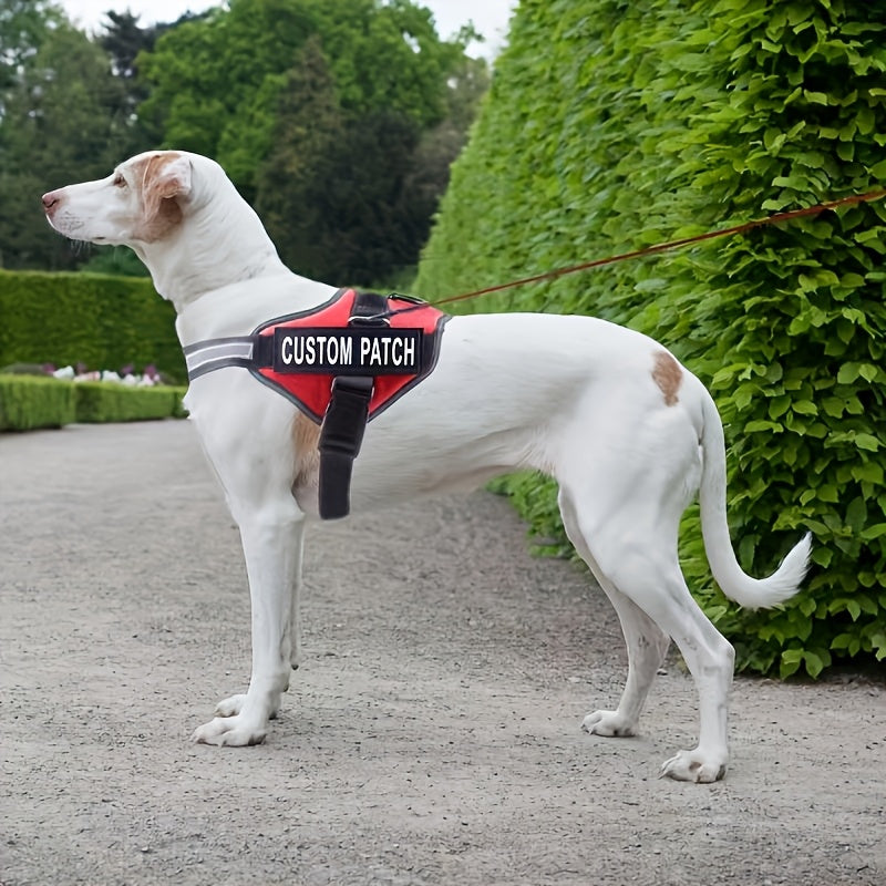 Customisable Reflective Dog Harness – Anti-Escape Adjustable Chest Vest with Personalised Name & Phone Patch
