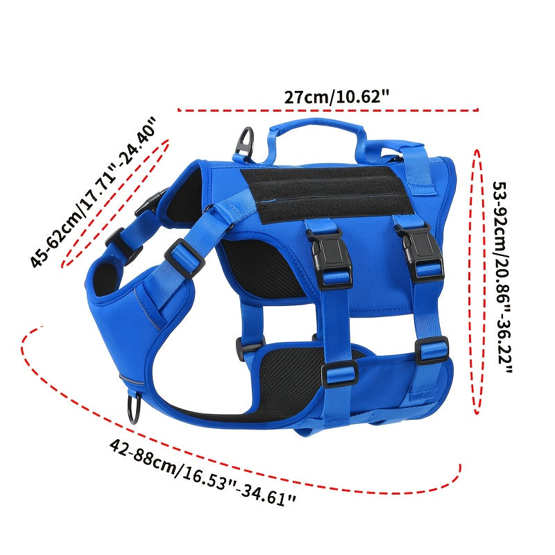 Reflective No-Pull Dog Harness for Large Breeds – Escape-Proof, Padded Full-Body Vest with Dual Handles