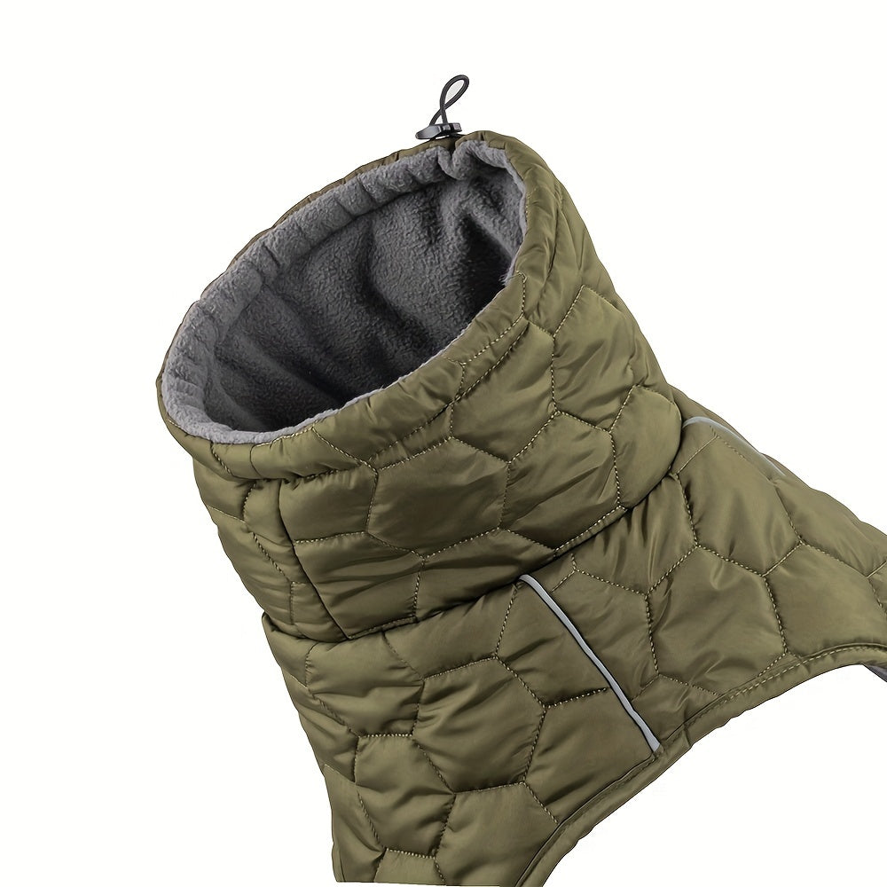 Premium Quilted Dog Coat – Warm, Lightweight & Adjustable Winter Jacket for Medium & Large Dogs