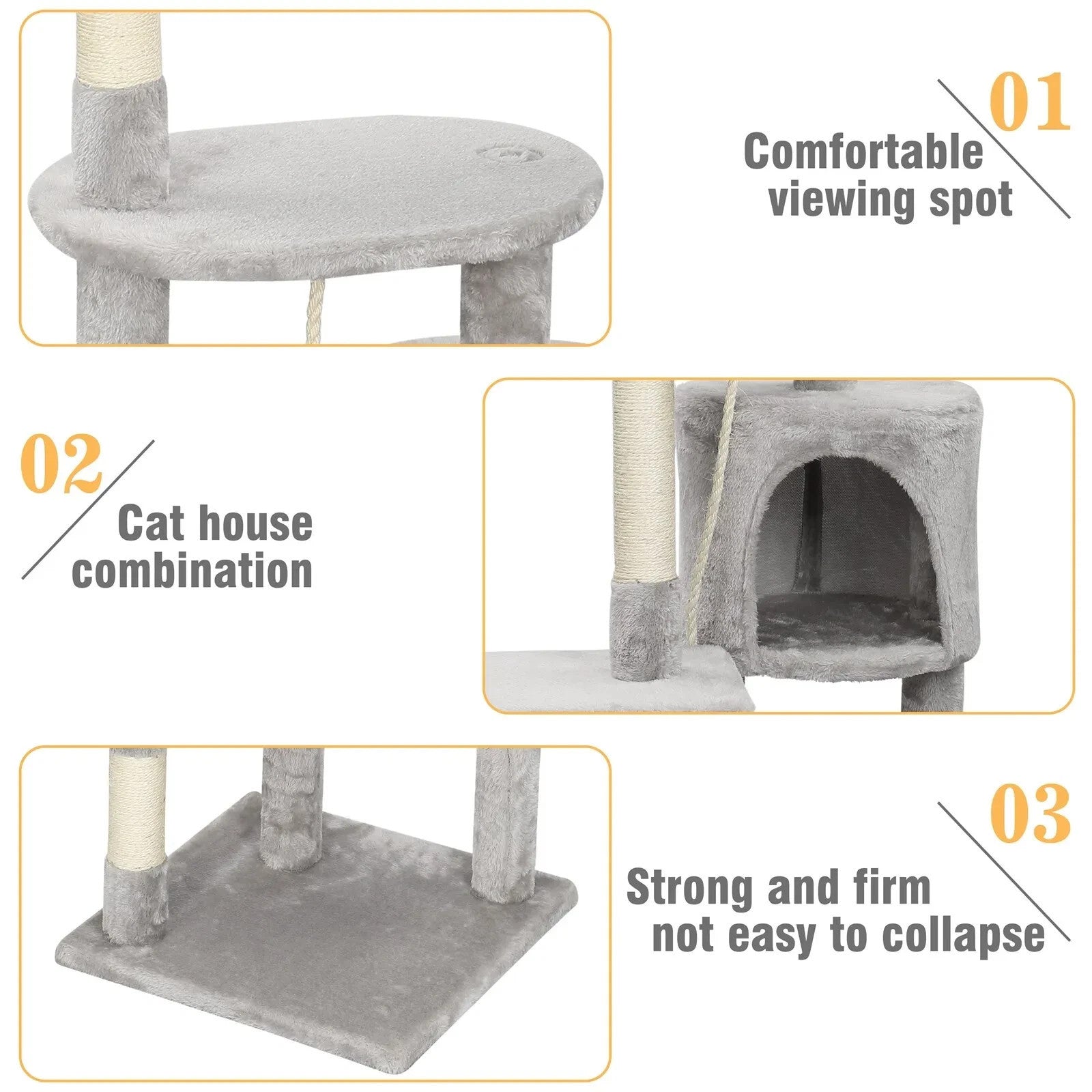 VertiLuxe Premium Multi-Level Cat Tree with Hammock, Hideouts & Scratching Posts