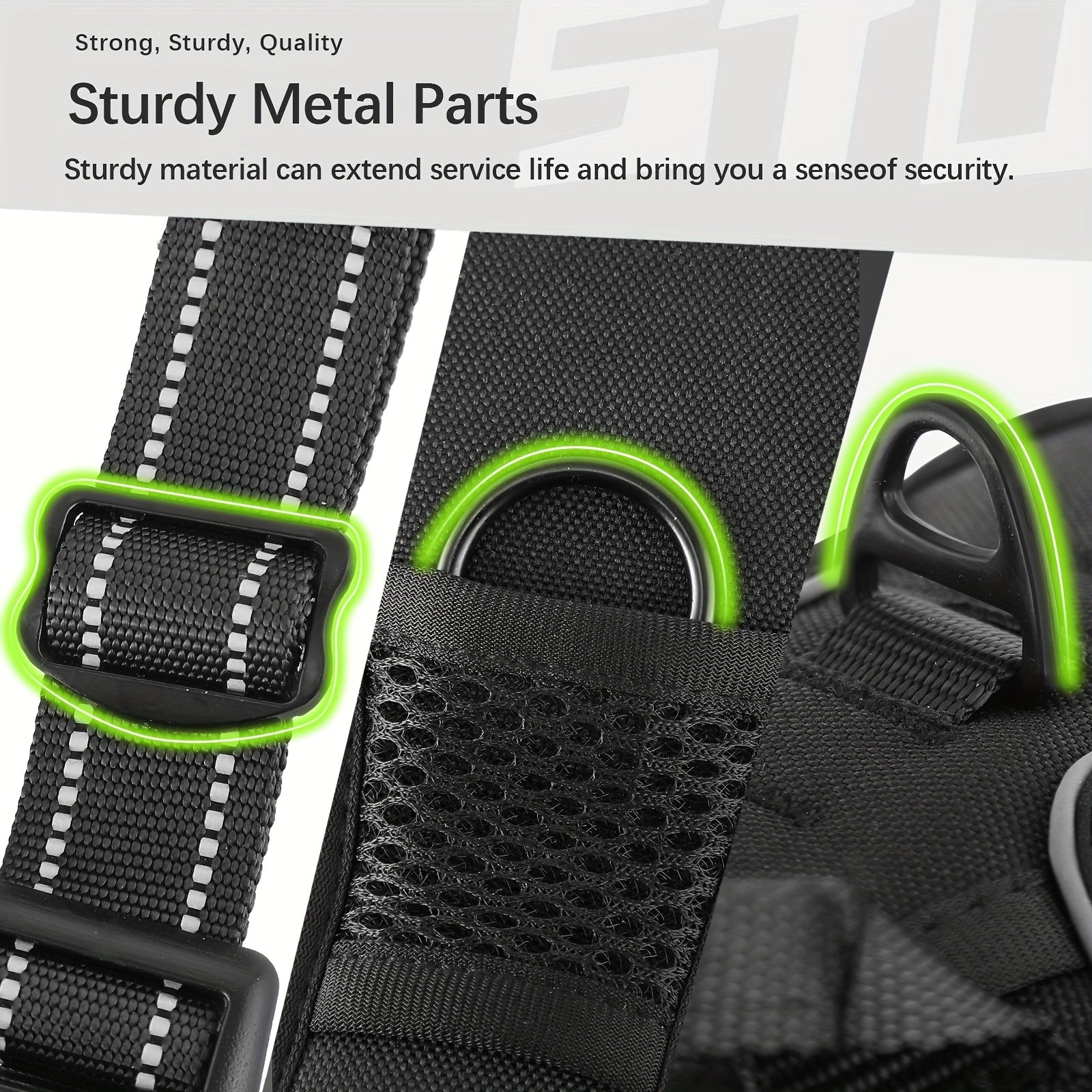 Escape-Proof Reflective Dog Harness Set with Leash & Poop Bag Dispenser – Adjustable, Breathable Vest for Medium & Large Dogs