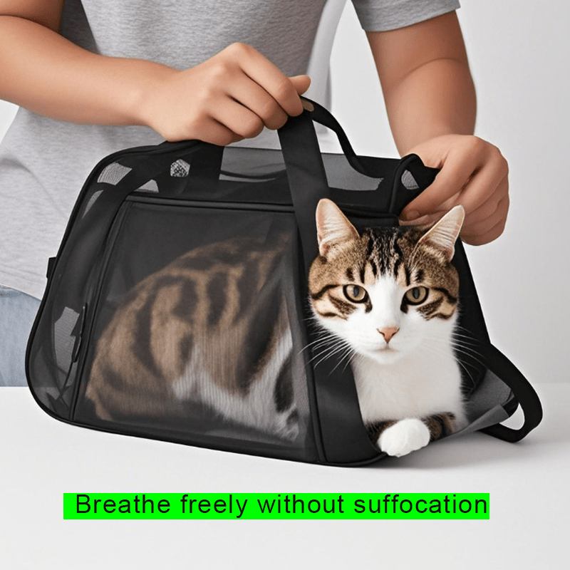 Breathable Mesh Pet Carrier Backpack for Small & Medium Pets with Adjustable Shoulder Strap