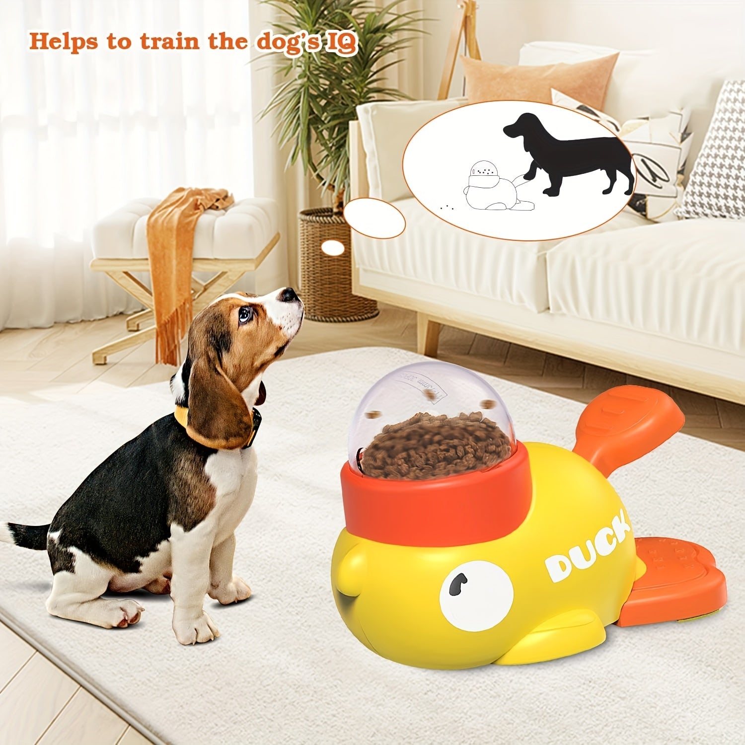 Interactive Duck Treat Dispenser Dog Toy – Slow Feeder Puzzle Toy
