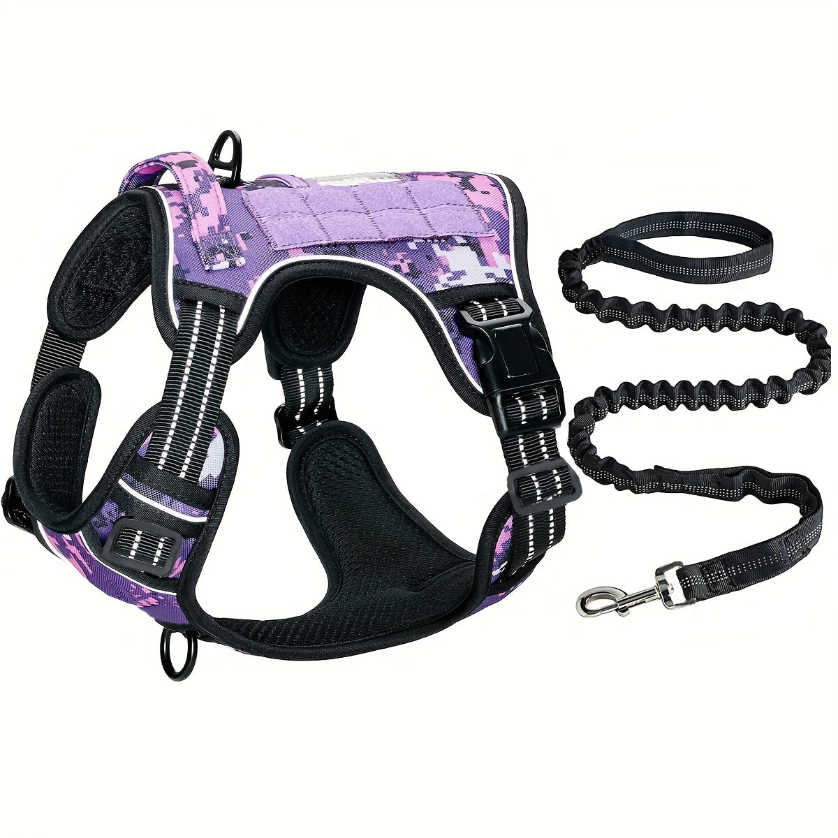 Premium No-Pull Dog Harness & Bungee Leash Set – Adjustable Comfort Control for Walking, Training & Hiking (Medium & Large Dogs)
