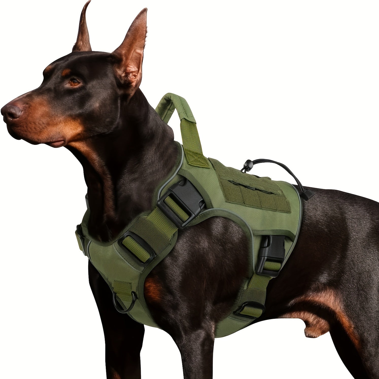 Tactical Dog Harness with Handle – Adjustable No-Pull Service Vest with Hook & Loop Panels