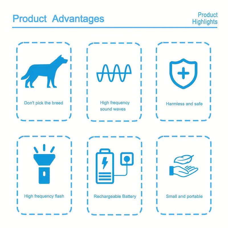 Rechargeable Dog Bark Control Device – USB Powered Sound Training Aid