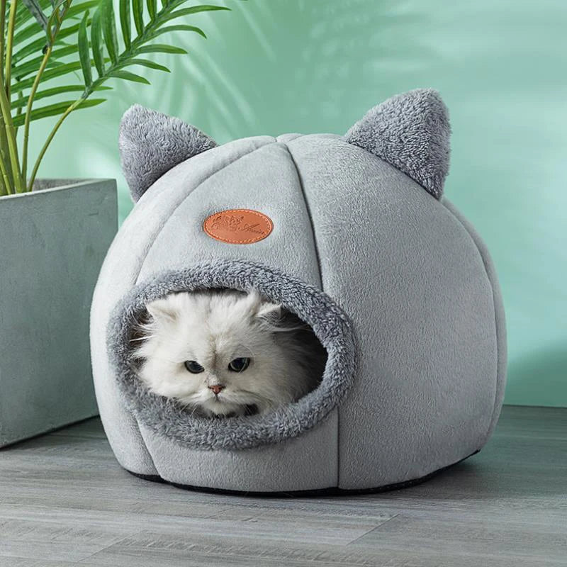 Cosy Cat Cave Bed  | Warm Soft Indoor Cat House for Cats & Small Dogs