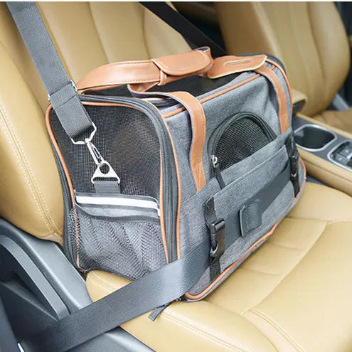 Dog and Cat Carrier Backpack Travel Car Seat Breathable Portable Airline Approved Design