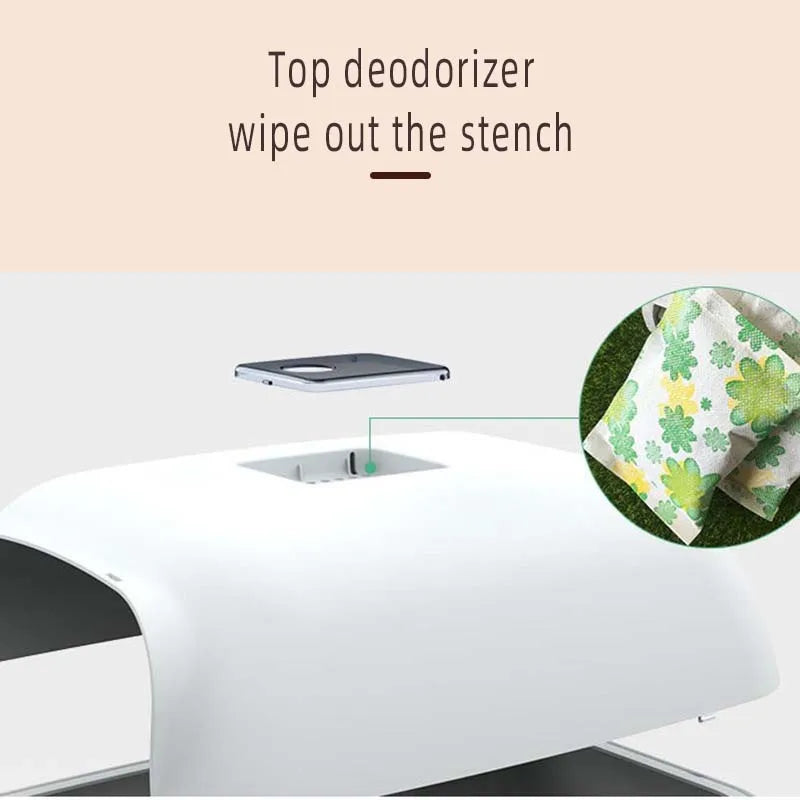 Fully Enclosed Cat Litter Box Spillproof Deodorised Large Capacity Cat Toilet with Easy Clean Design