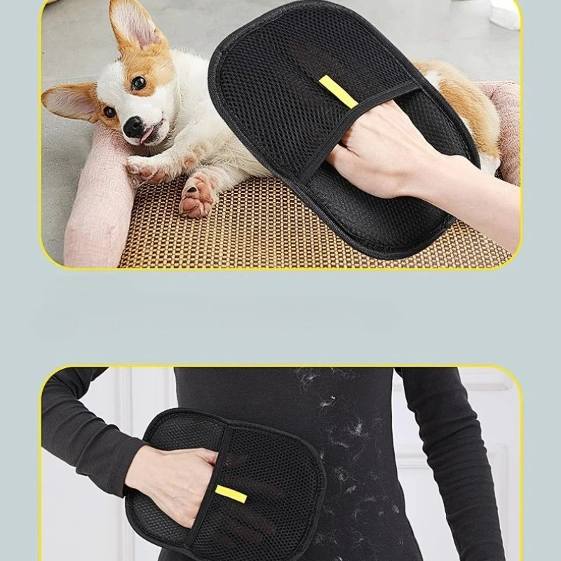 Pet Hair Remover Glove , Grooming Mitt for Cats and Dogs
