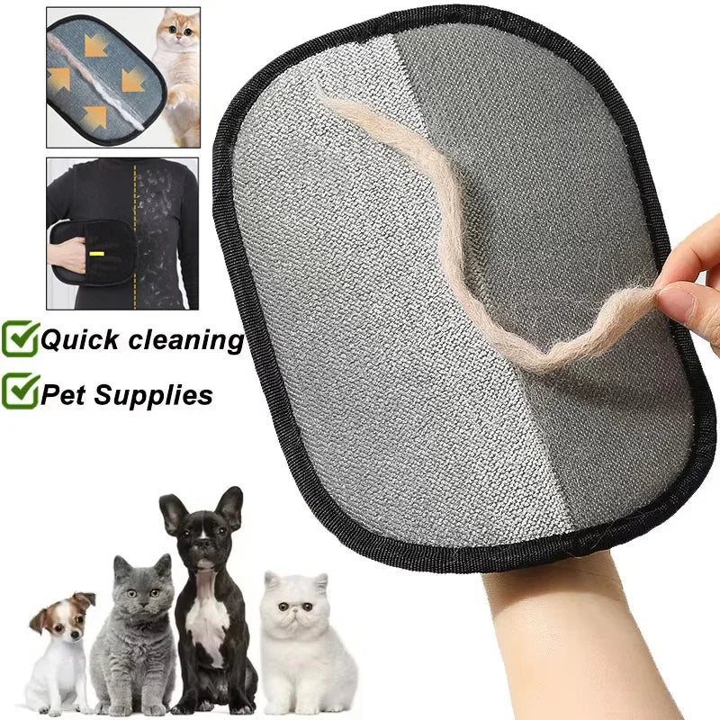 Pet Hair Remover Glove , Grooming Mitt for Cats and Dogs