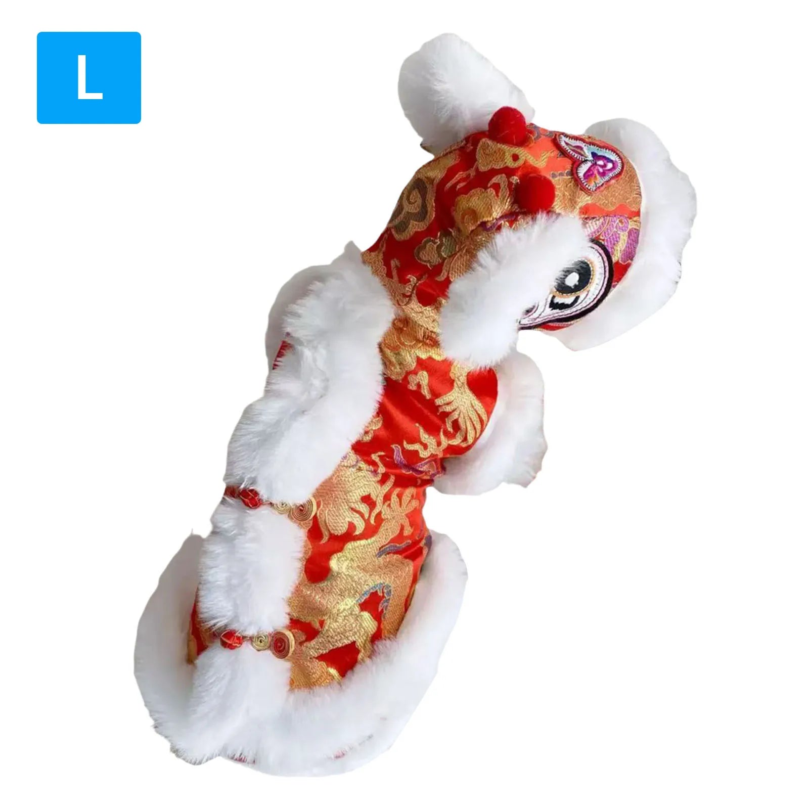 Lion Dance Dog Costume for Small & Medium Dogs – Warm Festive Pet Outfit for Winter & Holidays