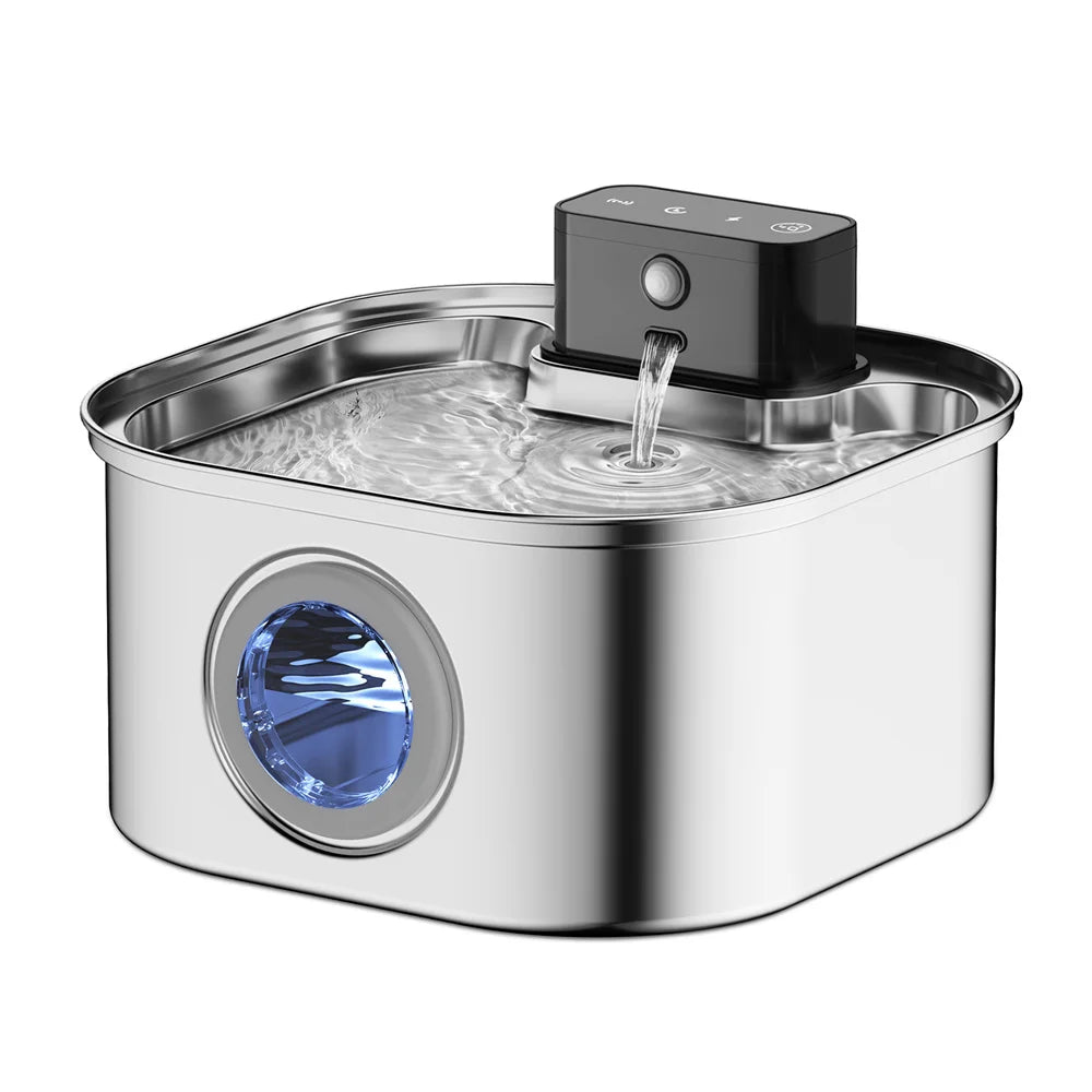 3.2L Smart Sensor Pet Water Fountain – Stainless Steel Automatic Cat & Dog Water Dispenser | Motion Activated, Quiet & Filtered