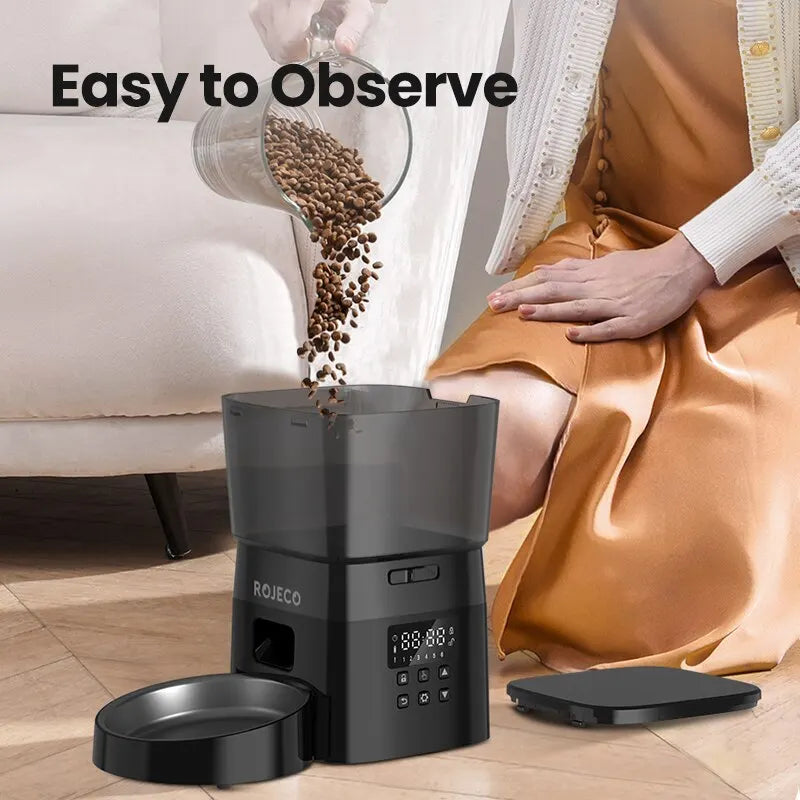 Automatic Cat Feeder with Timer & LCD Display – Portion Control Pet Food Dispenser for Cats