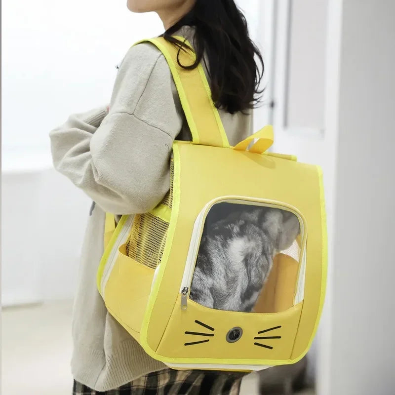 Breathable Pet Backpack  | Lightweight Cat & Small Dog Carrier Bag
