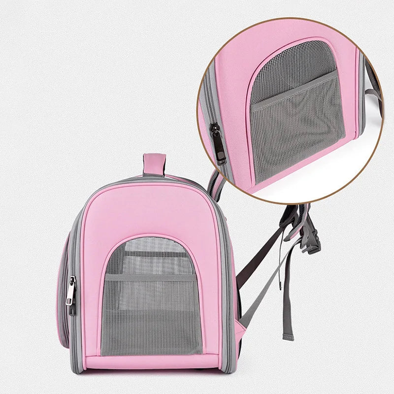 Breathable Foldable Pet Backpack   Cat & Small Dog Carrier up to 7.5kg