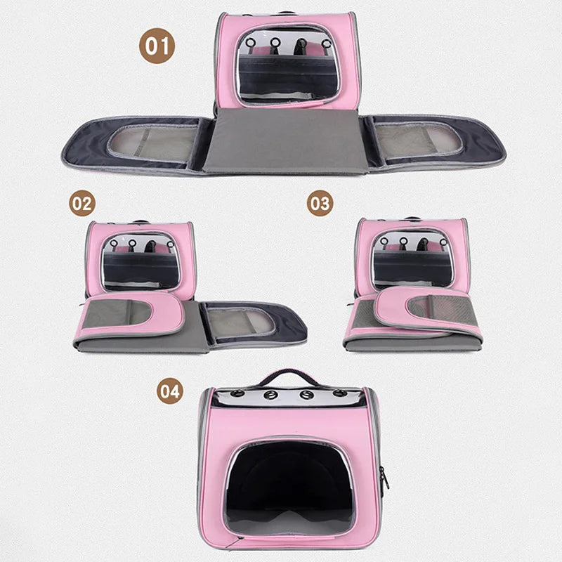 Breathable Foldable Pet Backpack   Cat & Small Dog Carrier up to 7.5kg