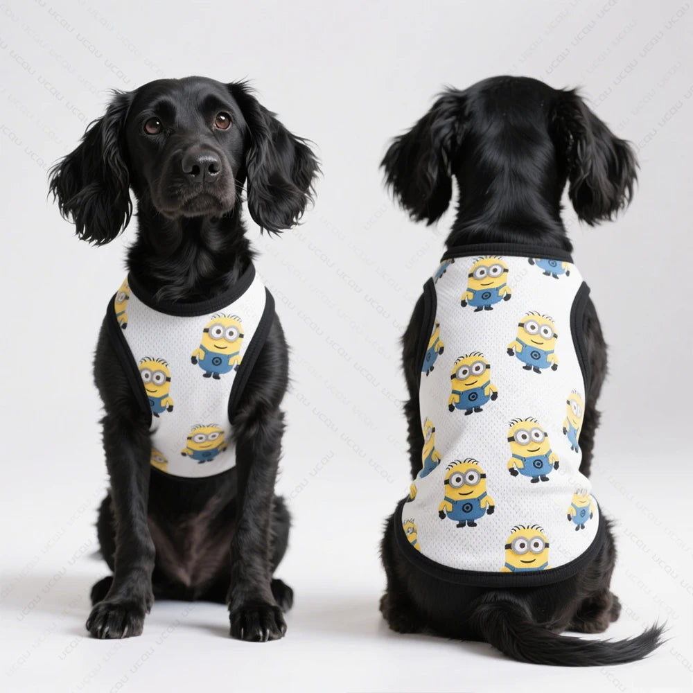 Minions Dog Vest Breathable Summer Pet Shirt Lightweight Sleeveless Dog Clothing.