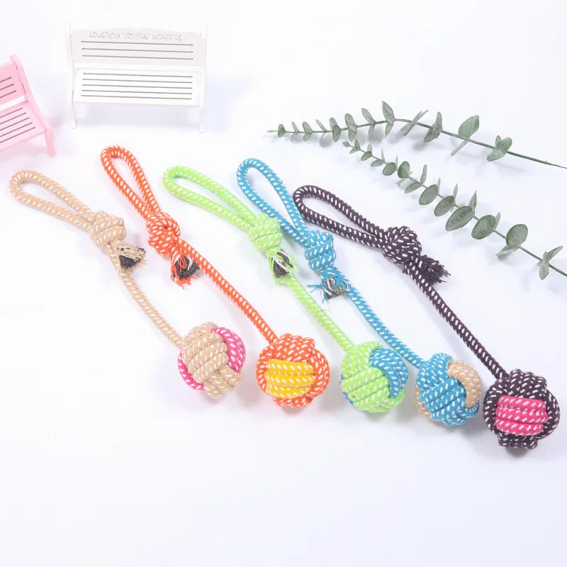Cotton Rope Dog Chew Toy Interactive Dental Cleaning Toy for Small Medium Large Dogs