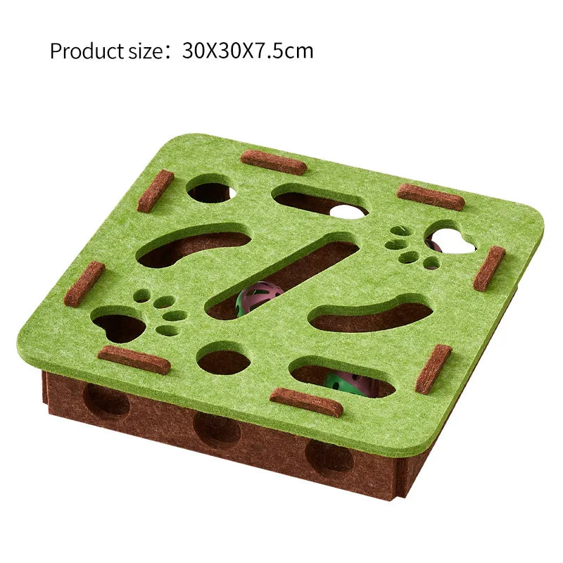 Interactive Cat Puzzle Toy Felt Maze Tunnel with Bell Ball Indoor Entertainment