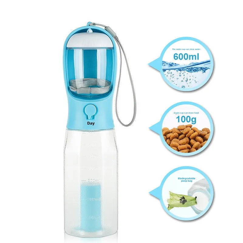 4-in-1 Pet Travel Water Bottle for Dogs & Cats
