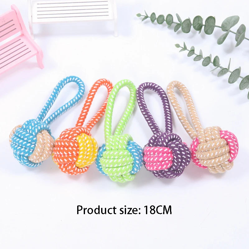 Cotton Rope Dog Chew Toy Interactive Dental Cleaning Toy for Small Medium Large Dogs