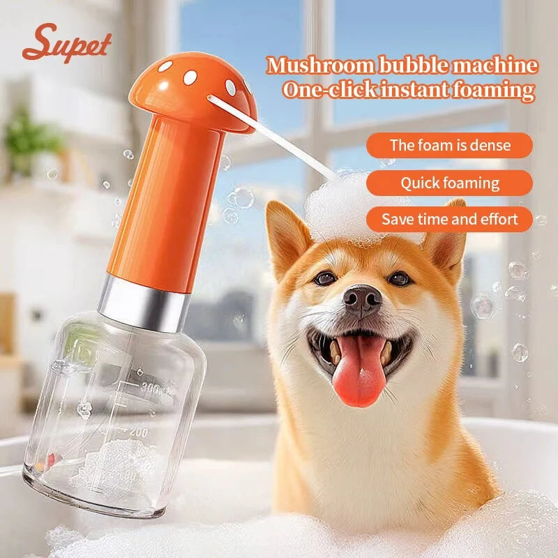 Pet Foam Shampoo Dispenser | Automatic Dog & Cat Bath Brush