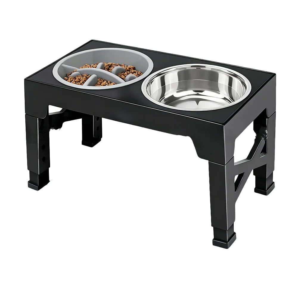 Adjustable Elevated Dog Bowls | Raised Feeder with Stainless Steel Bowls | Bark & Whiskers