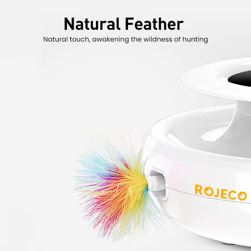 Smart Interactive Cat Toy 2 in 1 Automatic Feather and Ball Toy with Multiple Modes