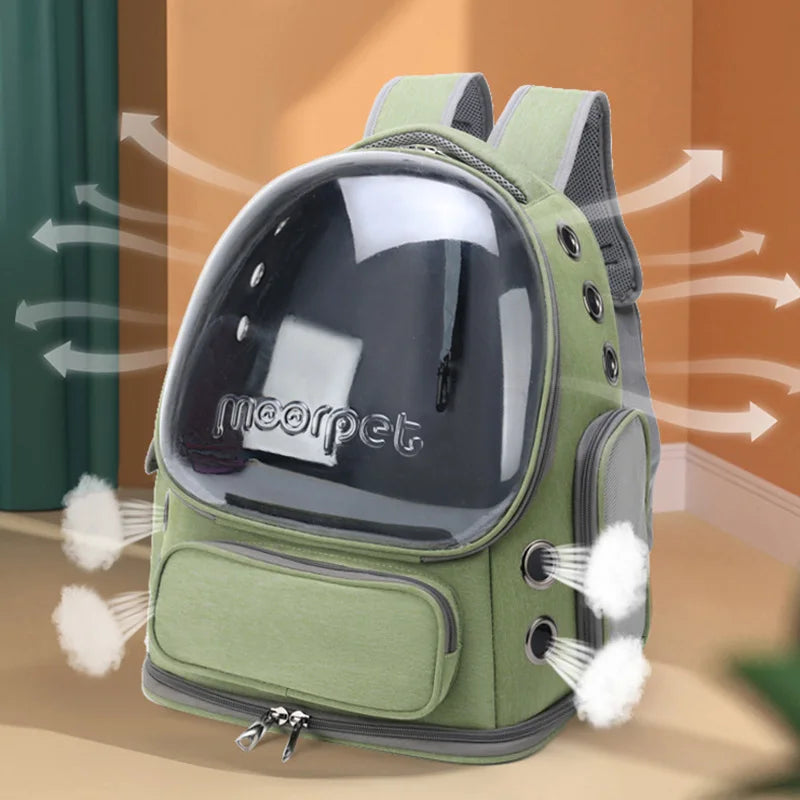 Waterproof Pet Backpack  | Breathable Cat & Small Dog Travel Carrier Bag