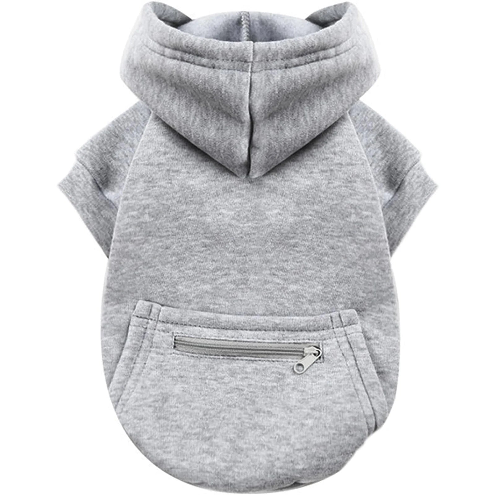 Dog Hoodie with Pocket Warm Fleece Zipper Jacket for Small Medium Dogs
