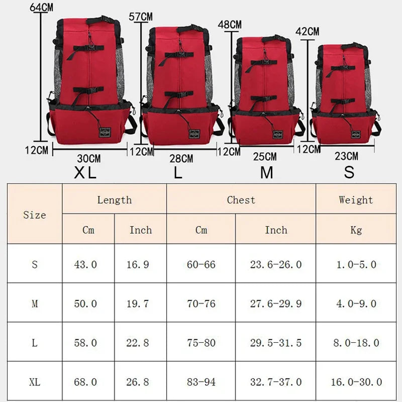 Heavy Duty Dog Carrier Backpack  | Strong Breathable Pet Backpack for Medium Dogs