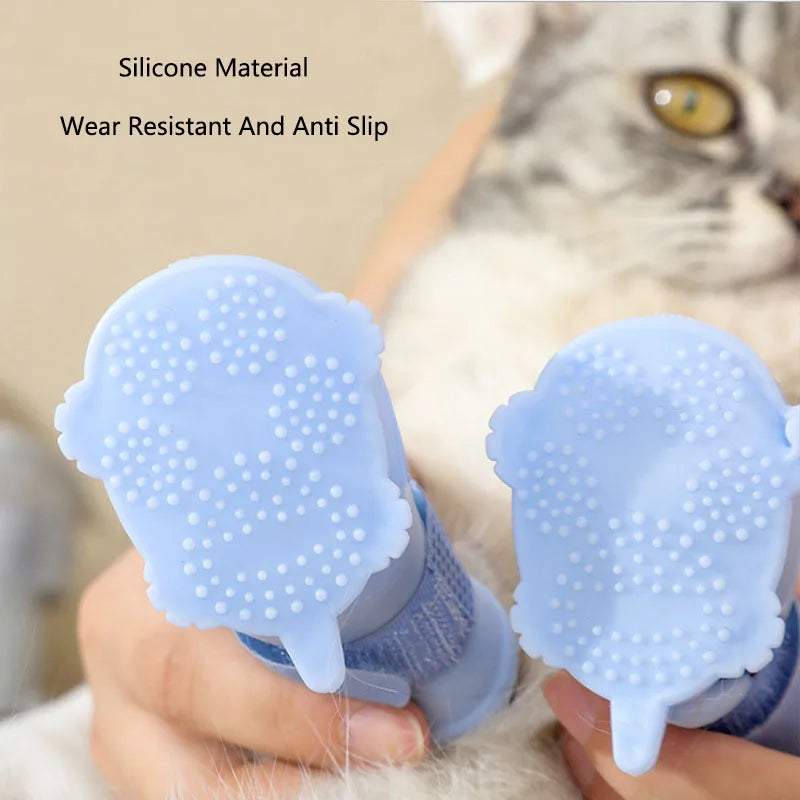 Waterproof Pet Rain Boots Anti-Slip Silicone Shoes for Dogs and Cats