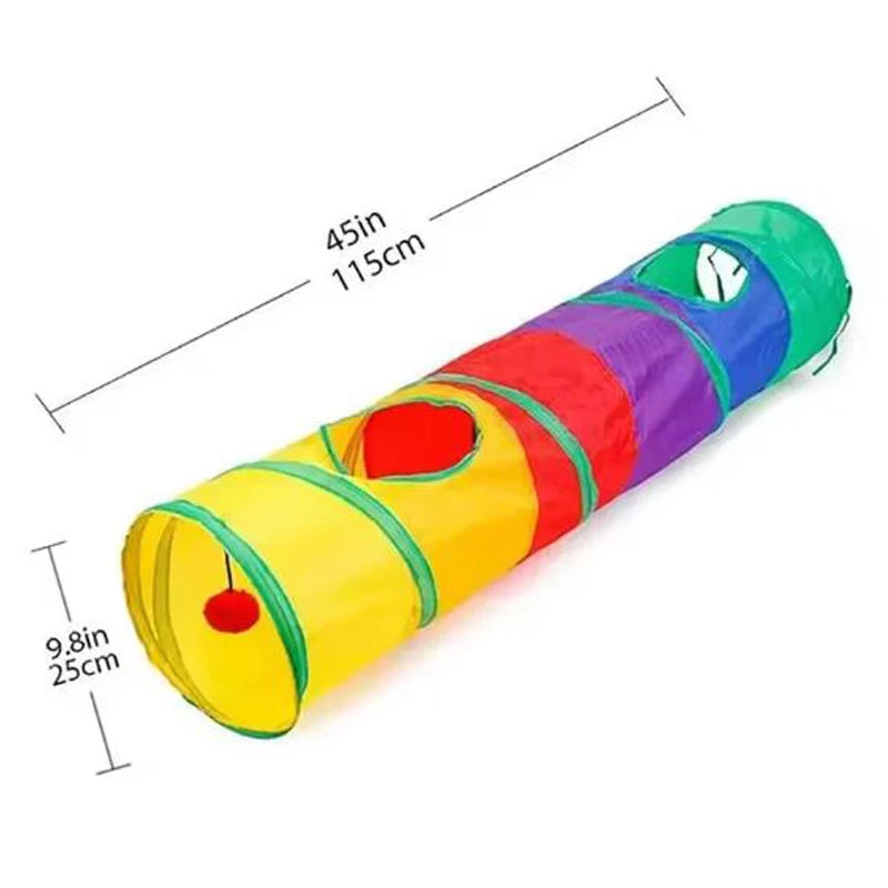 Collapsible Cat Tunnel Toy Interactive Play Tube for Cats and Puppies Indoor Outdoor
