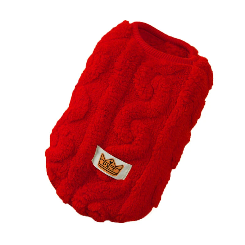 Warm Fleece Pet Sweater for Cats and Small Dogs Soft Autumn Winter Clothes