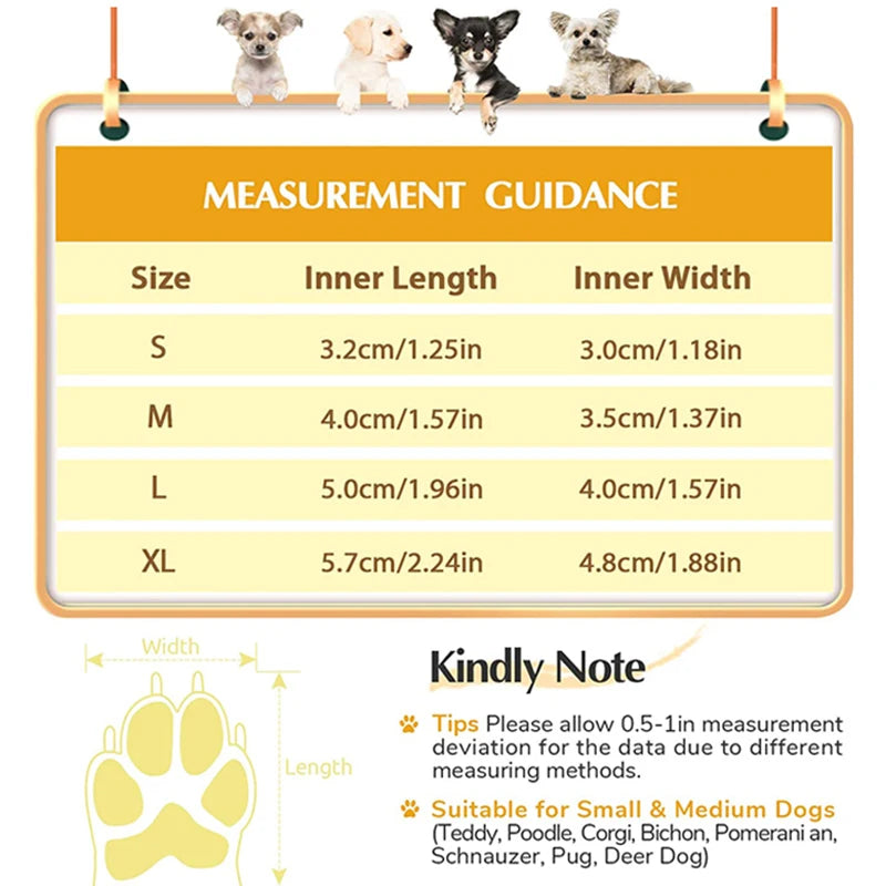 Waterproof Dog Shoes Anti Slip Reflective Boots for Small and Medium Dogs