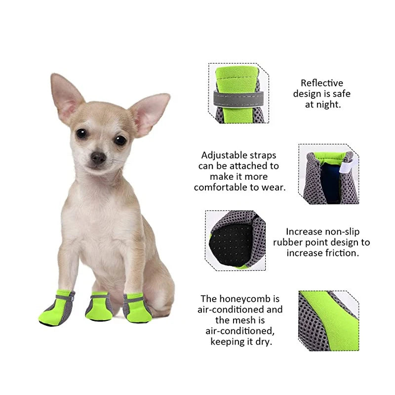 Waterproof Dog Shoes Anti Slip Reflective Boots for Small and Medium Dogs