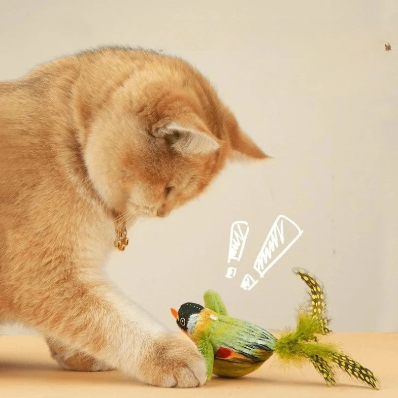 Interactive Bird Cat Toy with Sound – Hanging Catnip Teaser for Indoor Cats