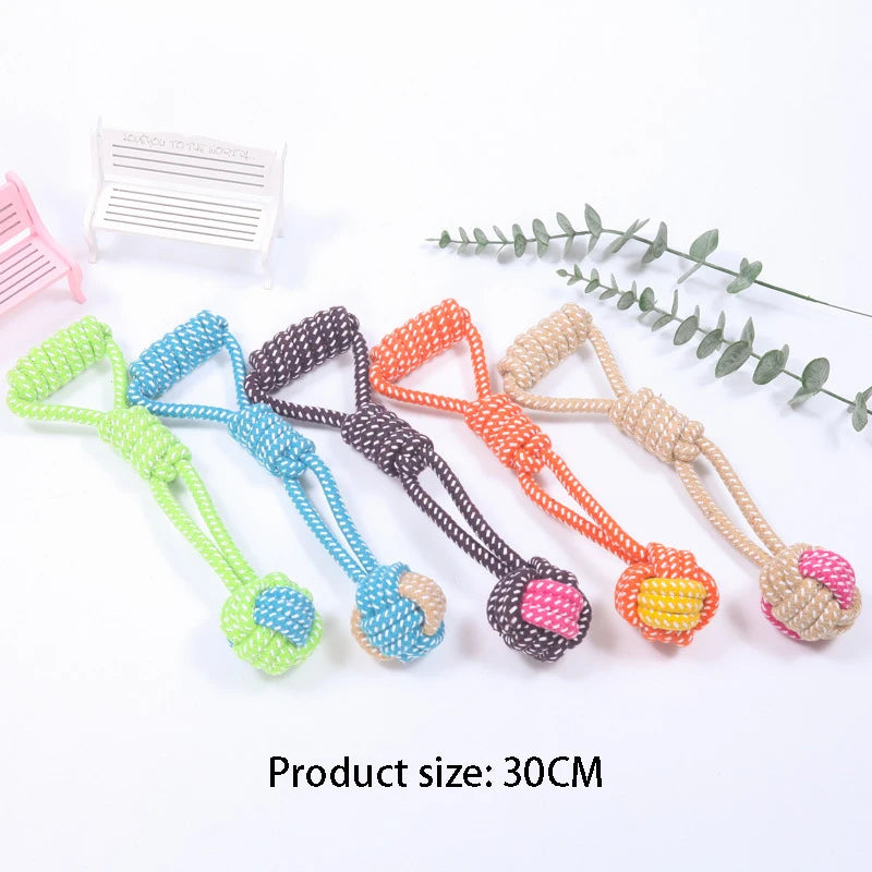 Cotton Rope Dog Chew Toy Interactive Dental Cleaning Toy for Small Medium Large Dogs