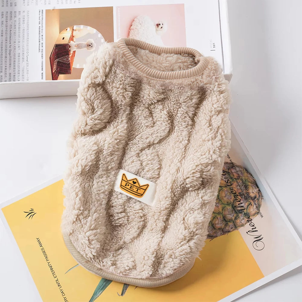 Warm Fleece Pet Sweater for Cats and Small Dogs Soft Autumn Winter Clothes