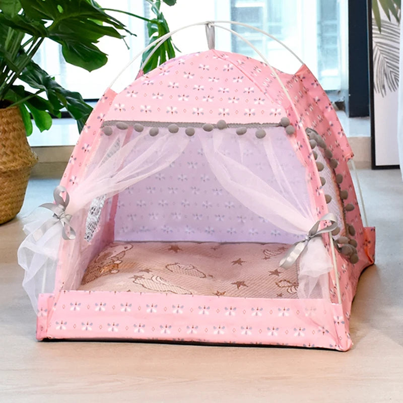 Flower Cat Tent Bed – Soft Cozy Cat House for Cats & Small Pets