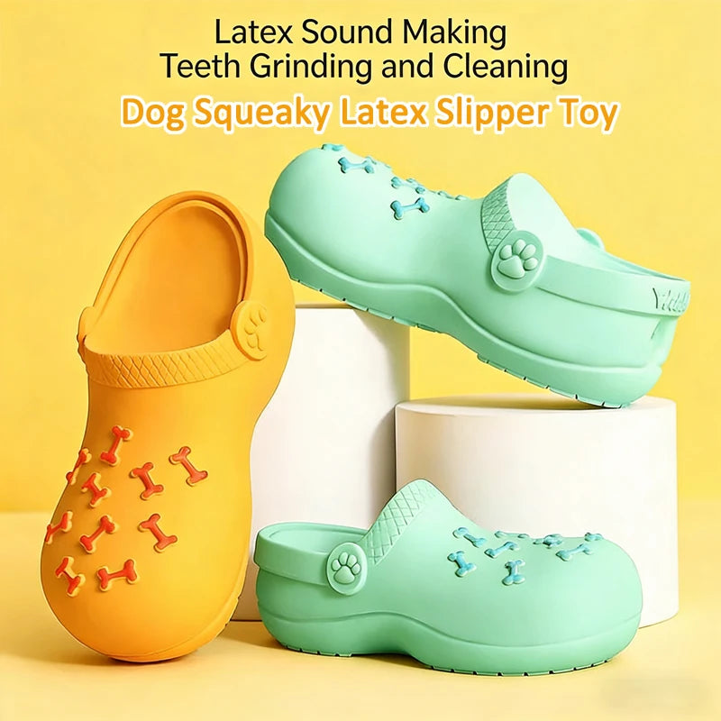 Rubber Slipper Dog Chew Toy Teeth Cleaning Durable Training Toy for All Dog Sizes