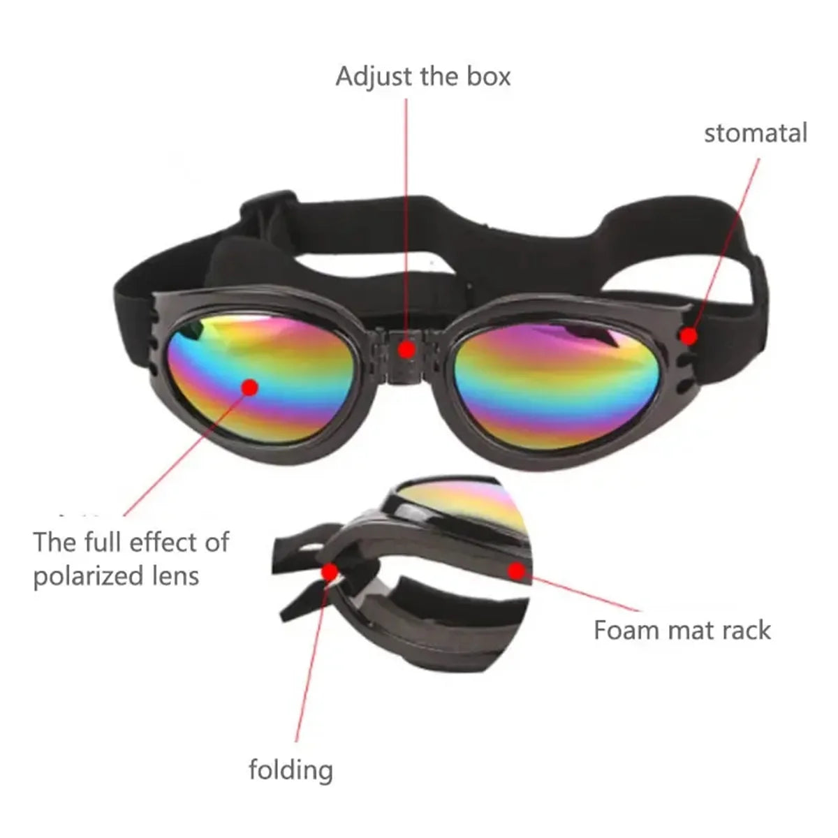 Foldable Pet Sunglasses Anti UV Dog Cat Glasses Outdoor Eye Protection