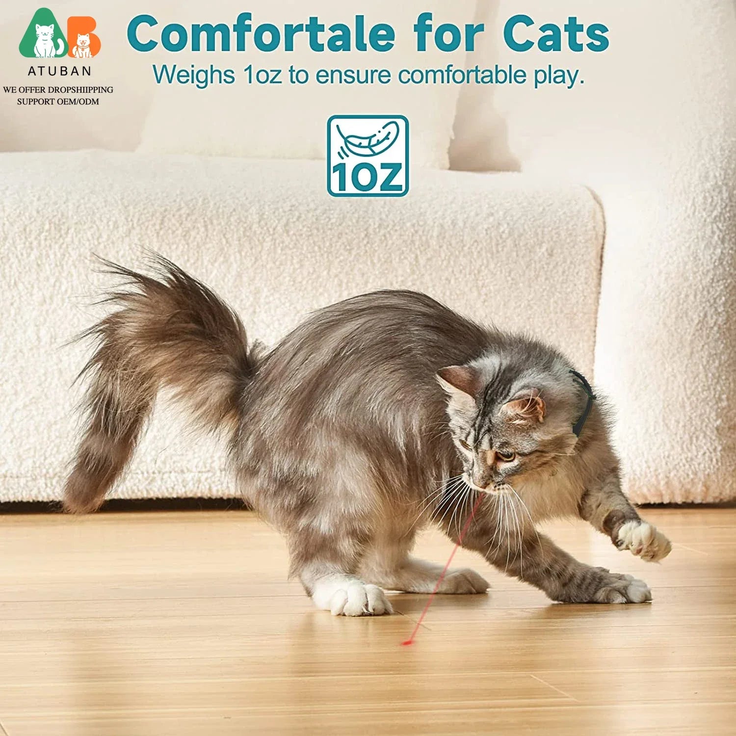 Hands-Free Laser Cat Collar Toy – USB Rechargeable Interactive Laser Collar for Indoor Cats